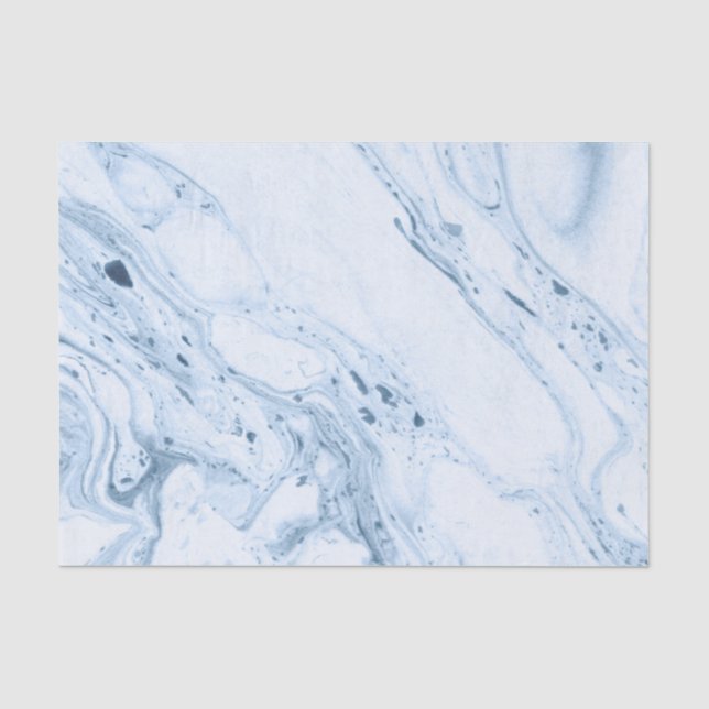 Papier Mousseline Bleu doux et Marbre blanc (Recto)