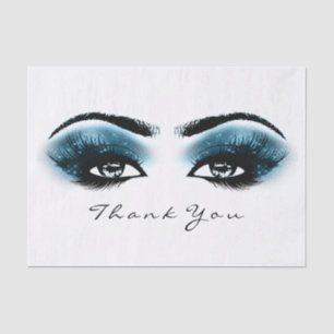 Papier Mousseline Bleu étincelle noir blanc Merci métallique yeux
