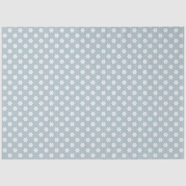 Papier Mousseline Bleu gris avec blanc de marguerite papier (Recto)