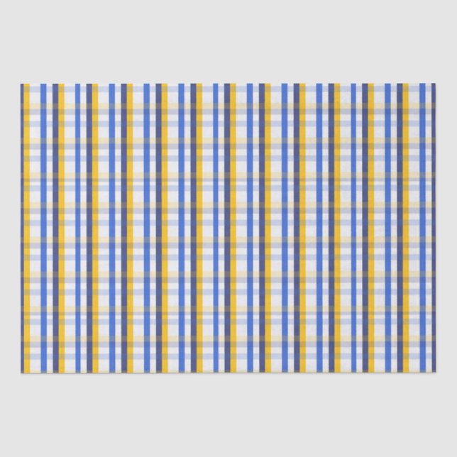 Papier Mousseline Bleu, jaune et blanc (Recto)