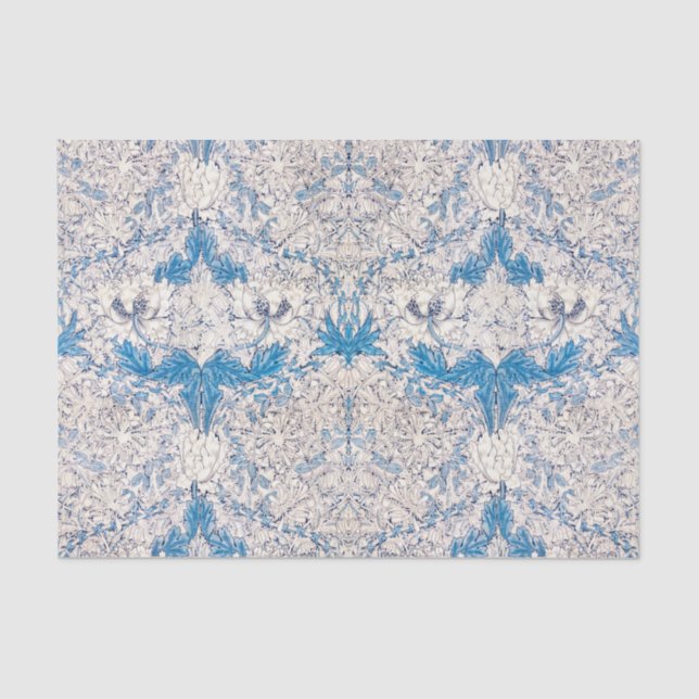 Papier Mousseline Bleu miel (par William Morris) (Recto)