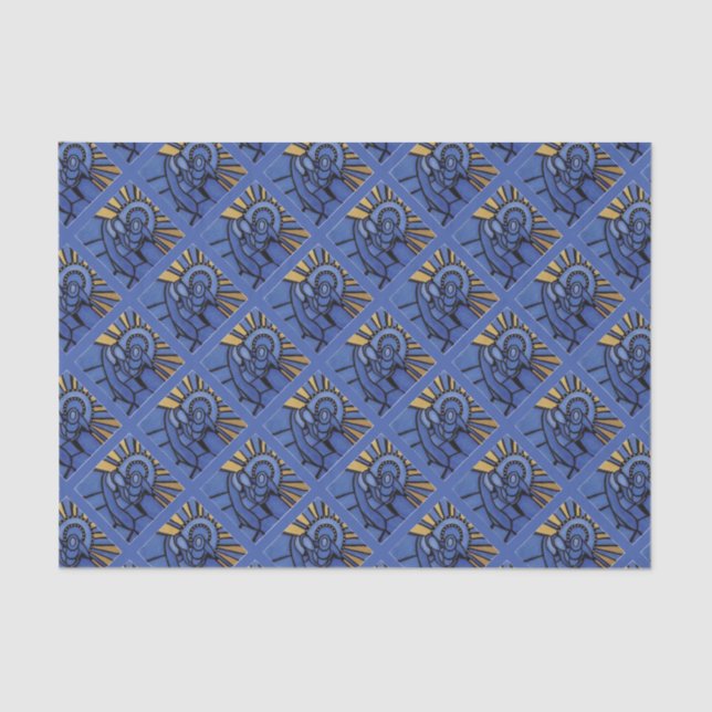 Papier Mousseline Bleu moderne de Jésus Mary Joseph de nativité de (Recto)