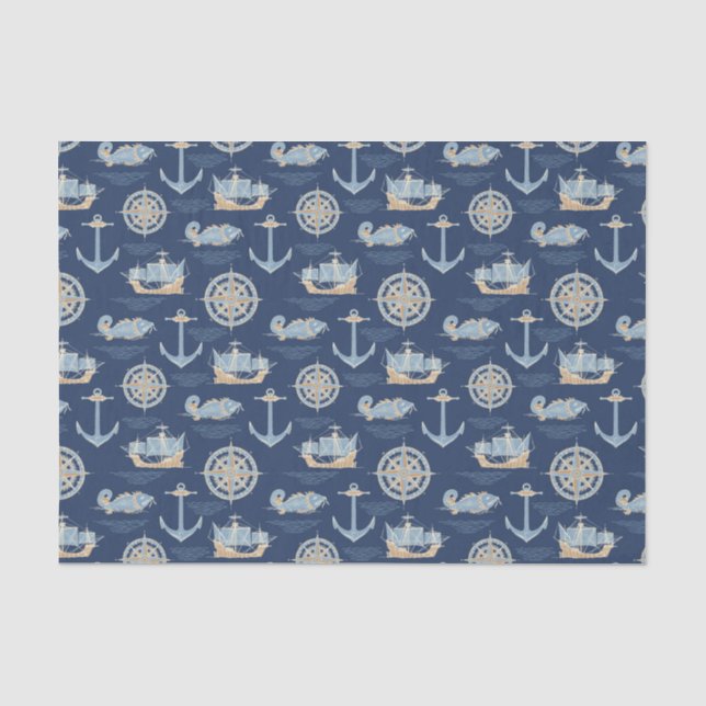 Papier Mousseline Bleu Nautique (Recto)