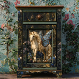 Papier Mousseline Bleu Papillon aile Unicorne Découpage