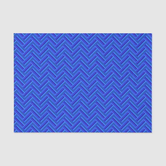 Papier Mousseline Bleu rayures double motif (Recto)