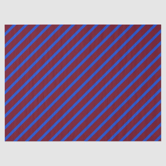 Papier Mousseline Bleu rouge Diagonale (Recto)