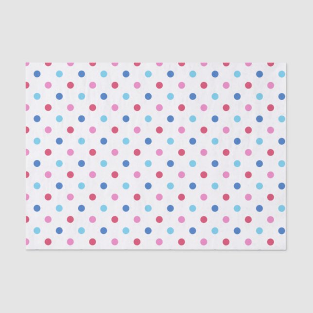 Papier Mousseline Bleu, Rouge, Pointe Rose (Recto)