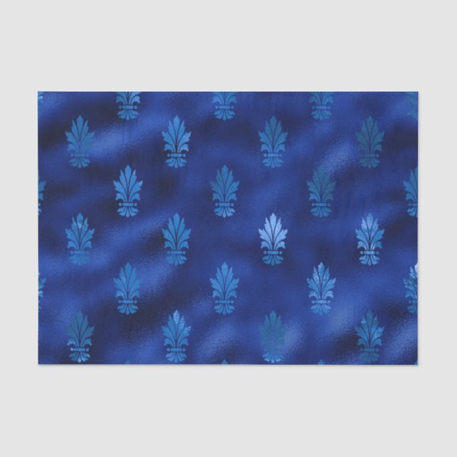 Papier Mousseline Bleu Royal et Argent (Recto)