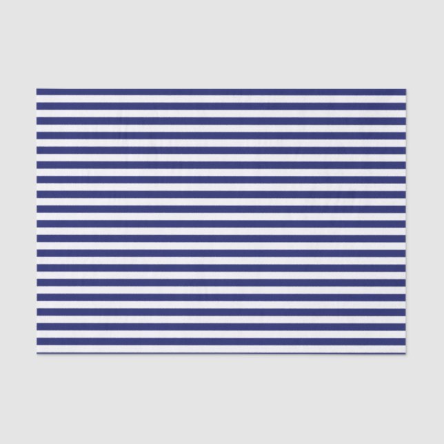 Papier Mousseline Bleu Sailor Stripe (petite échelle) (Recto)