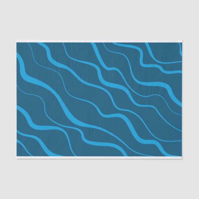 Papier Mousseline Bleu, simple, moderne, cool vague abstraction (Recto)