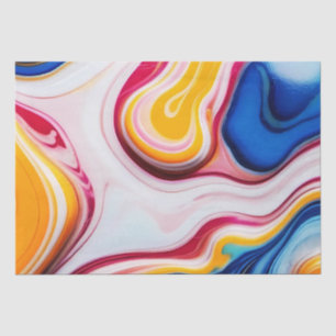 Papier Mousseline Bleu tendance rose jaune faux marbre blanc