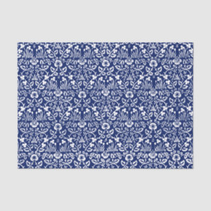 Papier Mousseline BLEUE ET BLANC William Morris DESIGN Papier Tissu