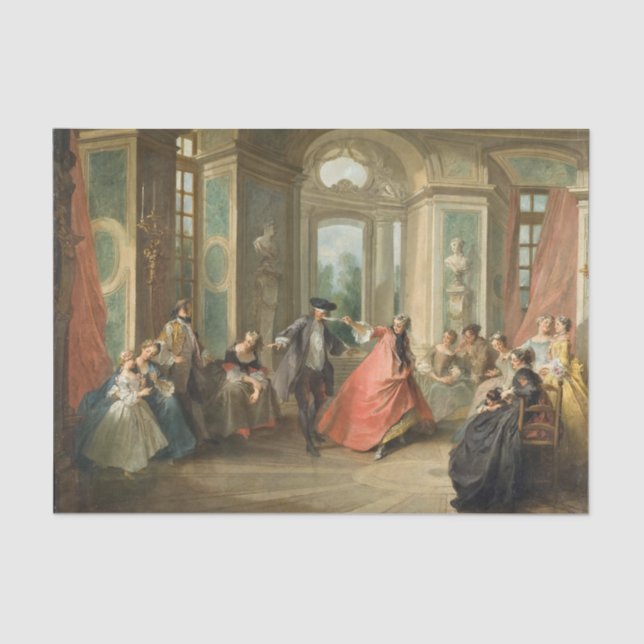 Papier Mousseline Blind Man's Buff par Nicolas Lancret (Recto)