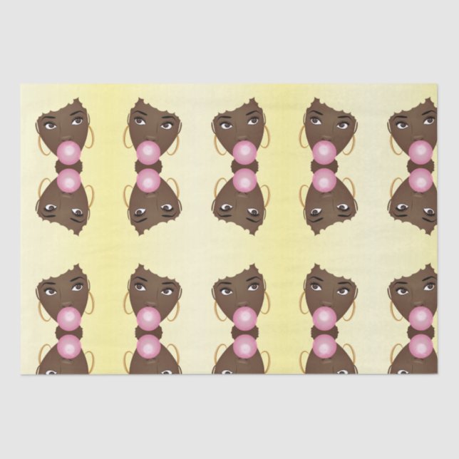 Papier Mousseline Blonde Afro, Popping Pink Bubblegum (Recto)