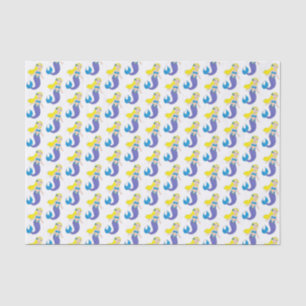 Papier Mousseline Blonde nage Sirène fille pourpre Queue Océan Mer