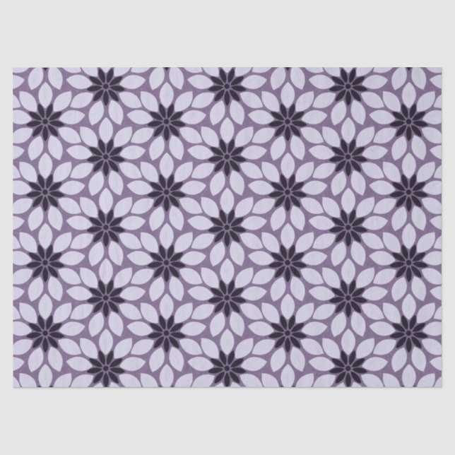 Papier Mousseline Bloquer l'impression Fleurs carrelées violet (Recto)