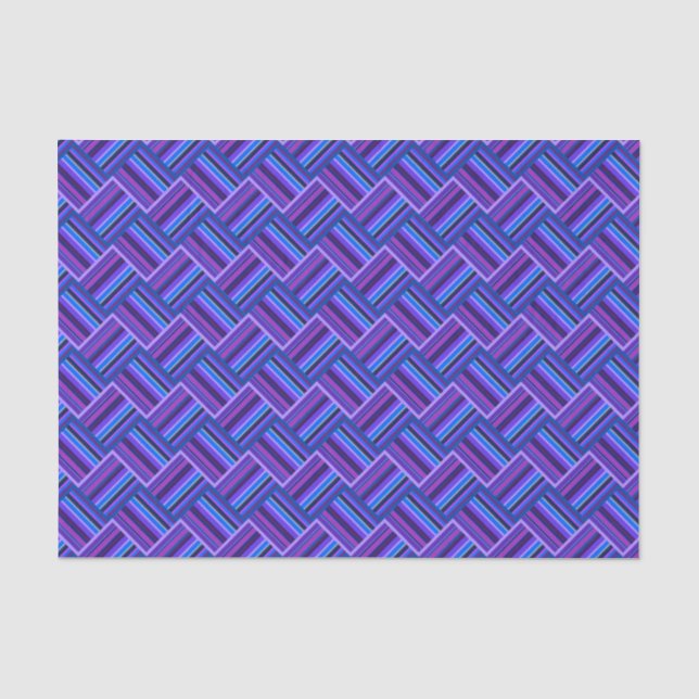 Papier Mousseline Blue and purple stripes weave (Recto)