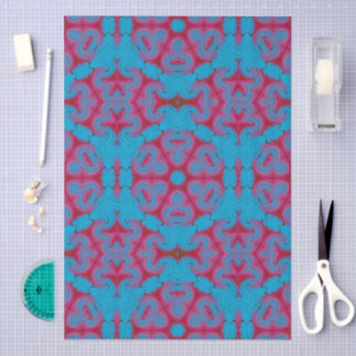 Papier Mousseline Blue and Red Boho