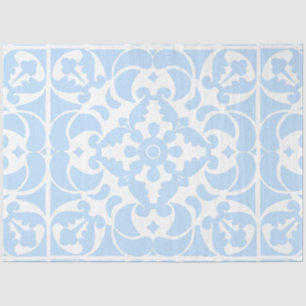 Papier Mousseline Blue Azulejos portugais espagnol méditerranéen