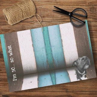 Papier Mousseline Blue Brown Funny 50e Chien gros plan Papier de tis