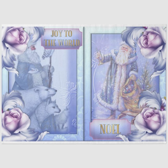 Papier Mousseline Blue Christmas Design Series 2 (Recto)