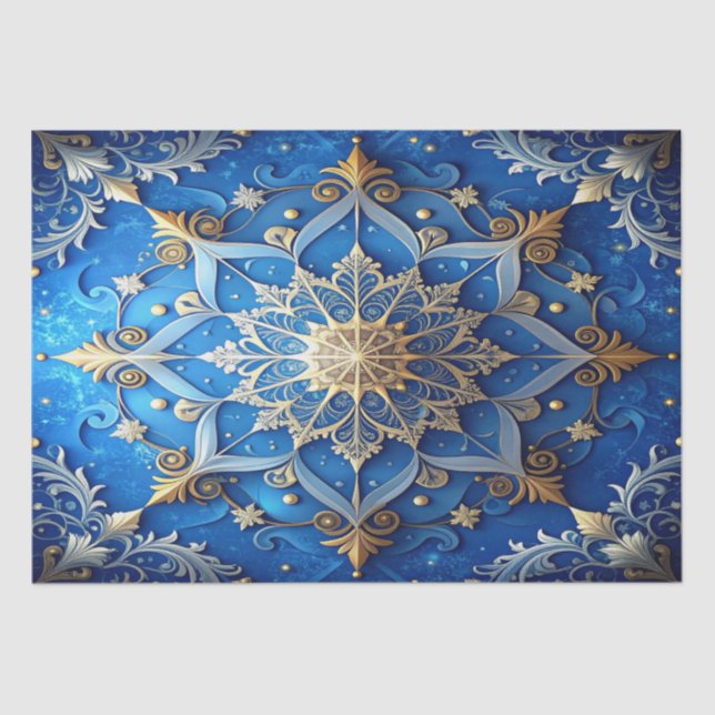 Papier Mousseline Blue Decorative Holiday Tissue Paper (Recto)