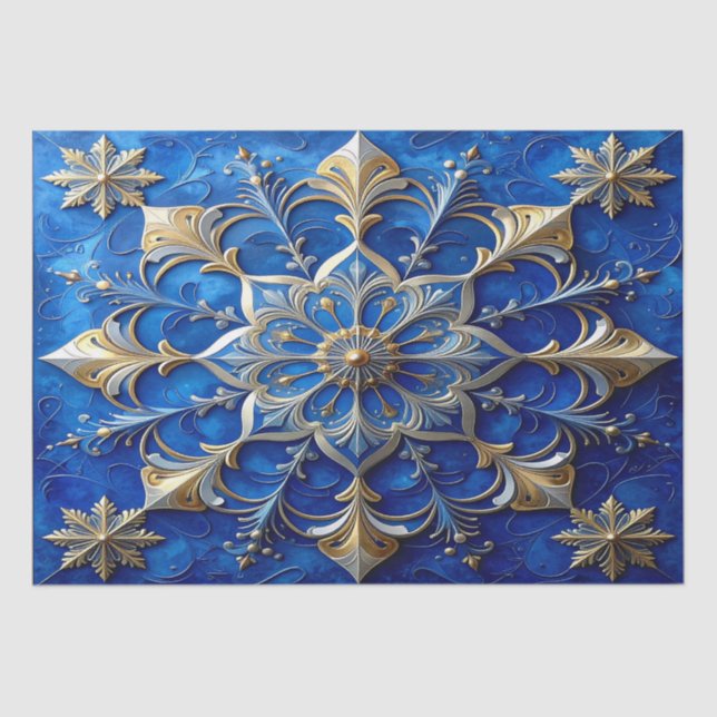 Papier Mousseline Blue Decorative Holiday Tissue Paper (Recto)