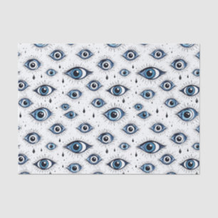 Papier Mousseline Blue Eyes Motif Moderne Découpage Abstrait