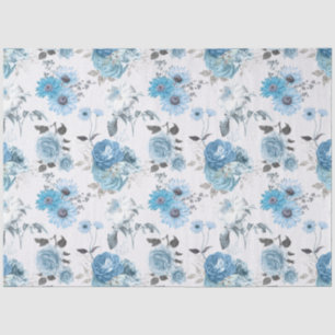 Papier Mousseline Blue Floral Series Design 5