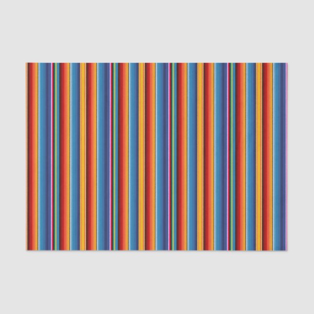 Papier Mousseline Blue Gold Red Sarape mexicaine (Recto)