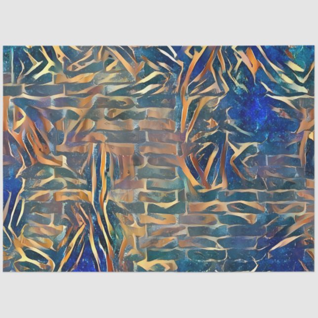 Papier Mousseline Blue Gold Wall Art Dream (Recto)