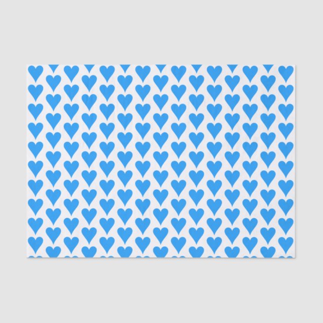 Papier Mousseline Blue Heart Love Imprimer Anniversaire Saint-Valent (Recto)