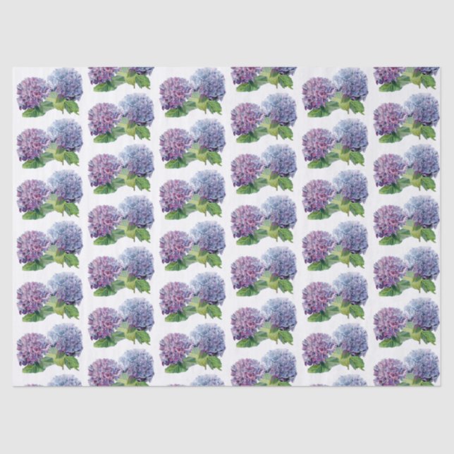 Papier Mousseline Blue Hydrangeas (Recto)