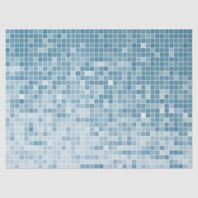 Papier Mousseline Blue Pixel Mosaic Gradient (Recto)