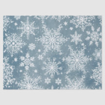 Blue Snowflakes Watercolor Winter Holiday