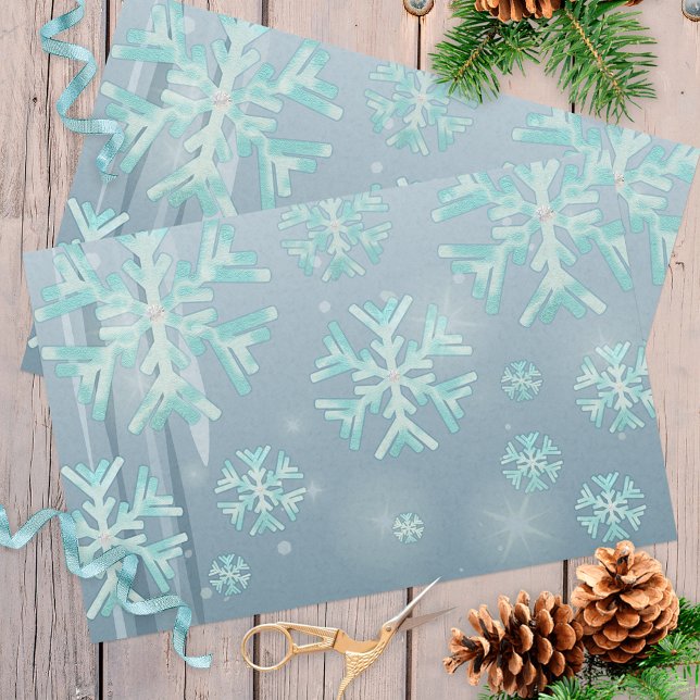 Papier Mousseline Blue Turquoise Winter Wonderland (Créateur téléchargé)
