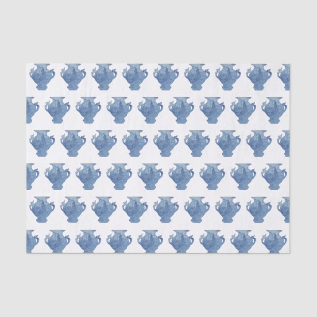 Papier Mousseline Blue Willow Chinoiserie Ginger Jars (Recto)