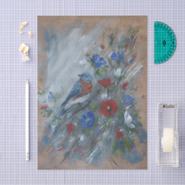 Papier Mousseline Bluebird USA  (Artisanat)