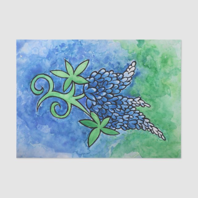 Papier Mousseline Bluebonnets du Texas (Recto)