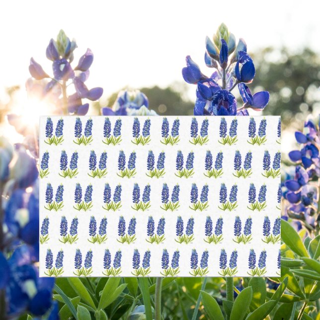 Papier Mousseline Bluebonnets Texas Flowers Fleur sauvage Aquarelle (Créateur téléchargé)