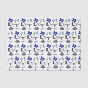 Papier Mousseline Bluebonnets Texas Flowers Fleur sauvage Aquarelle