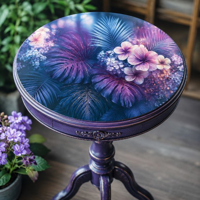 Papier Mousseline Blush Indigo Fleur Tropicale Découpage (Créateur téléchargé)