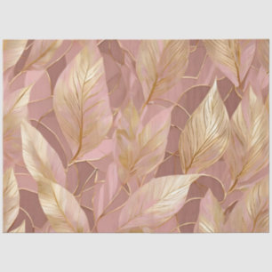 Papier Mousseline Blush Pink Gold Boho Modern Leaves Collection