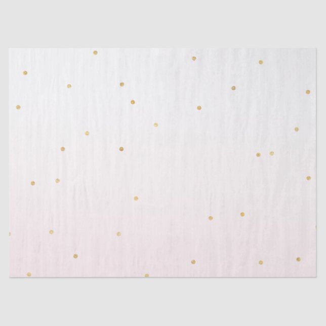 Papier Mousseline Blush Pink Gold Confetti Sparkle Ombre (Recto)