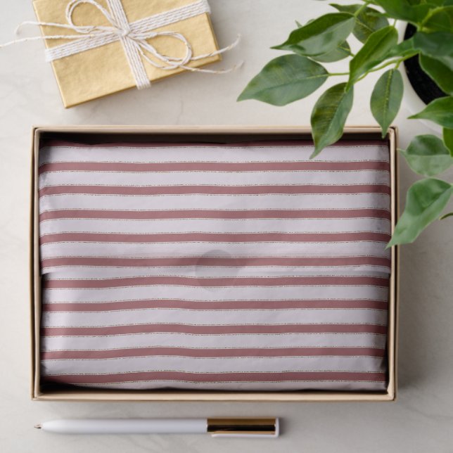 Papier Mousseline Blush Pink Red Stripes Christmas (Cadeau)