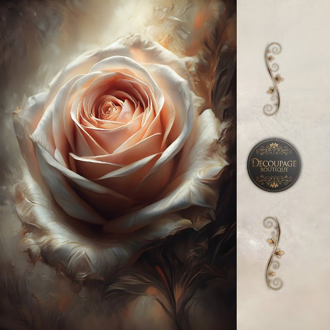 Papier Mousseline Blush Rose Center Decoupage Tissue Paper (Blush Rose Center Decoupage Tissue Paper)