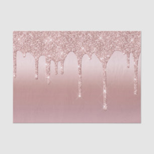 Papier Mousseline Blush Rose Rose Gold Parties scintillant de goutte