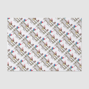 Papier Mousseline Boer Chèvre Motif Anniversaire Fête Tissu Papier