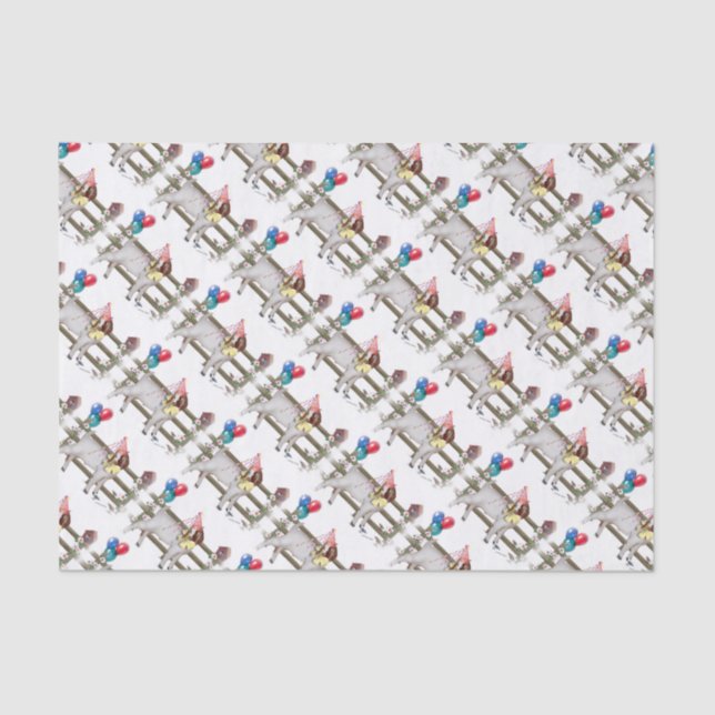 Papier Mousseline Boer Chèvre Motif Anniversaire Fête Tissu Papier (Recto)