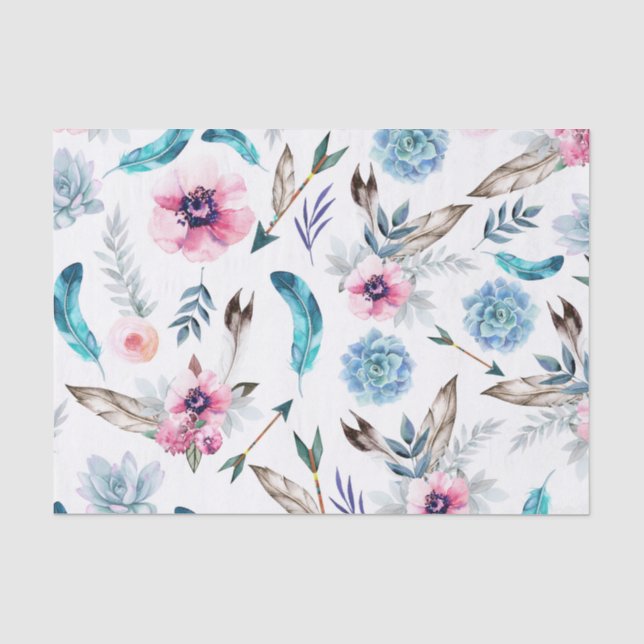 Papier Mousseline Bohème Chic Fleur Bohème Fille (Recto)